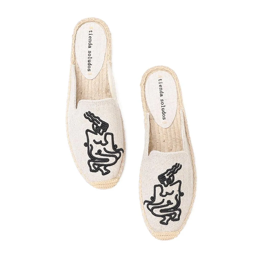 Summer Casual Slip On Embroidered Flat Shoes