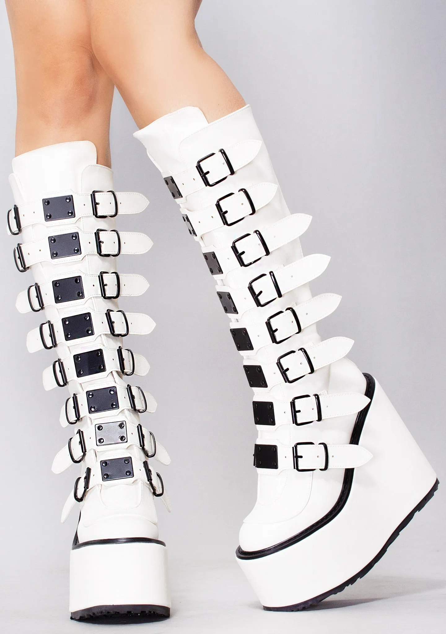 SWING 815 Addiction White Platform Boots