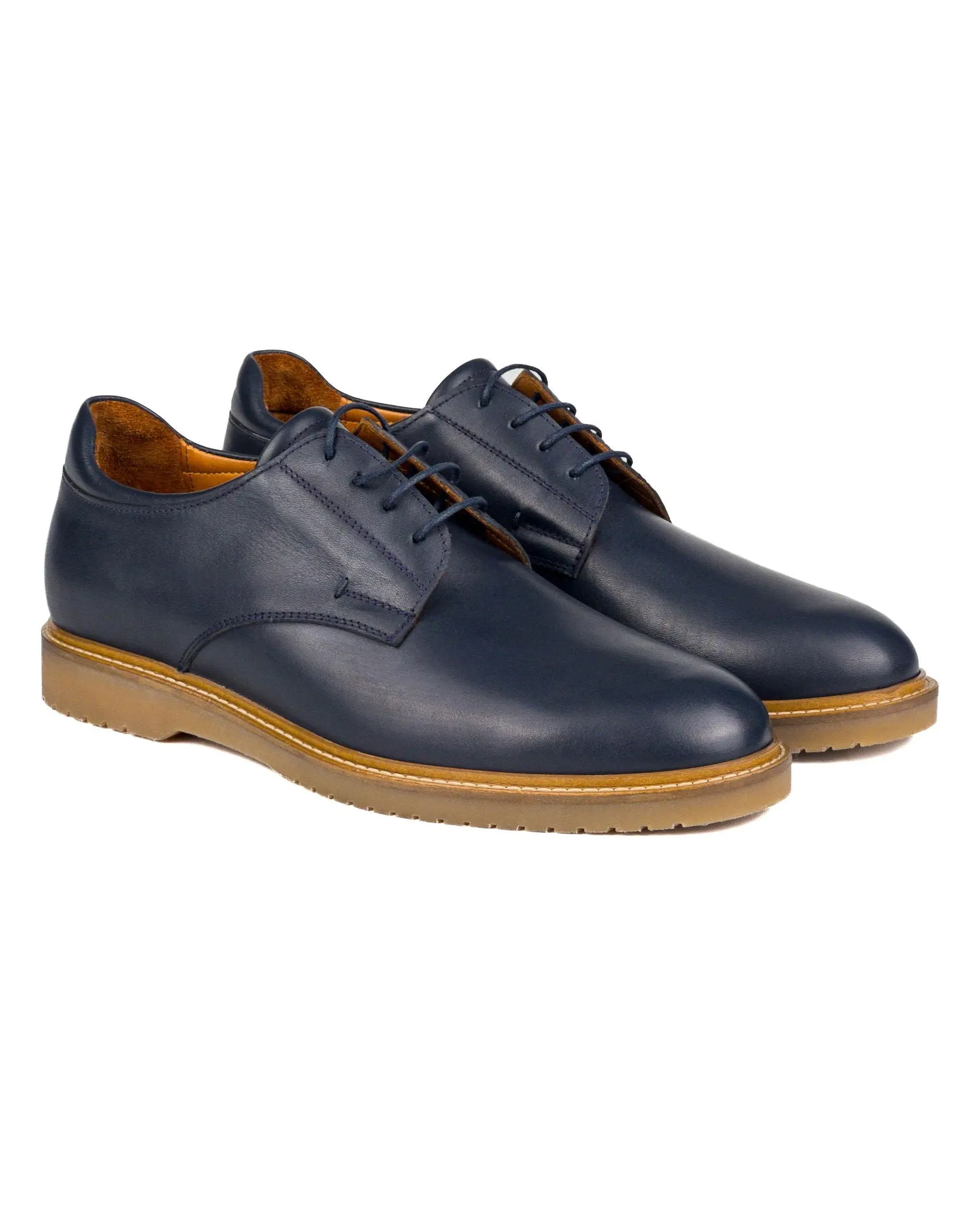 T-Dara Navy Blue Genuine Leather Men's Casual Shoes