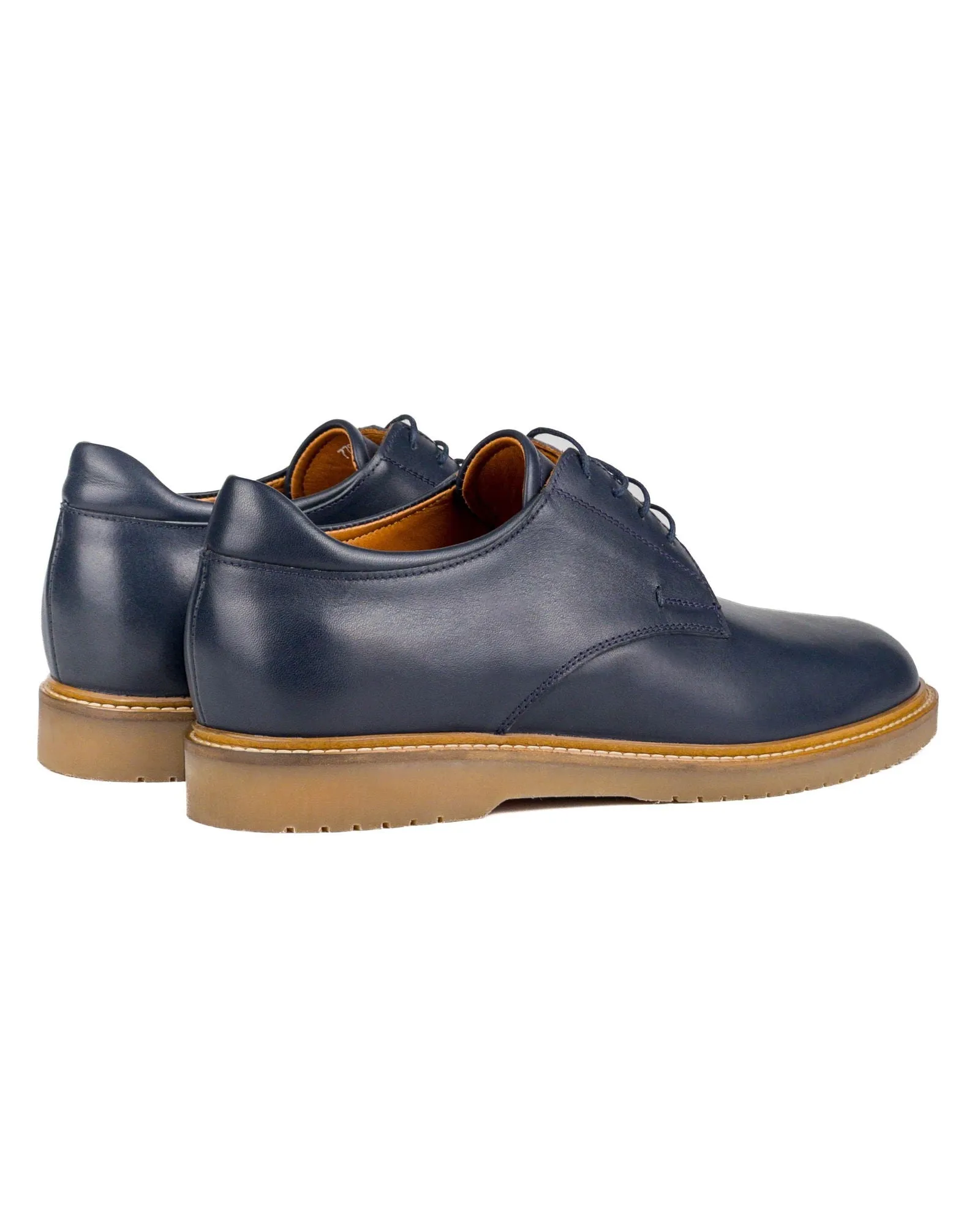 T-Dara Navy Blue Genuine Leather Men's Casual Shoes