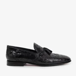 The Istanbul Black Leather Tassel Loafer Men Shoe