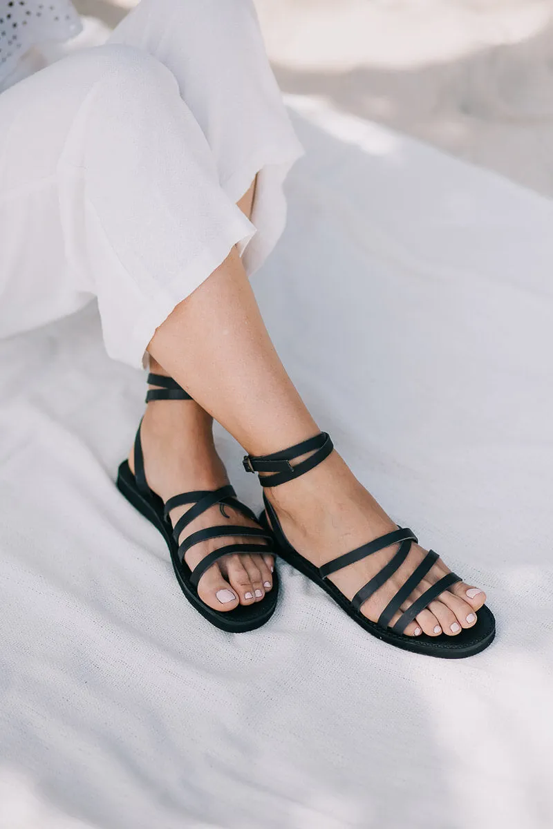 Venice Sandals - Black Leather