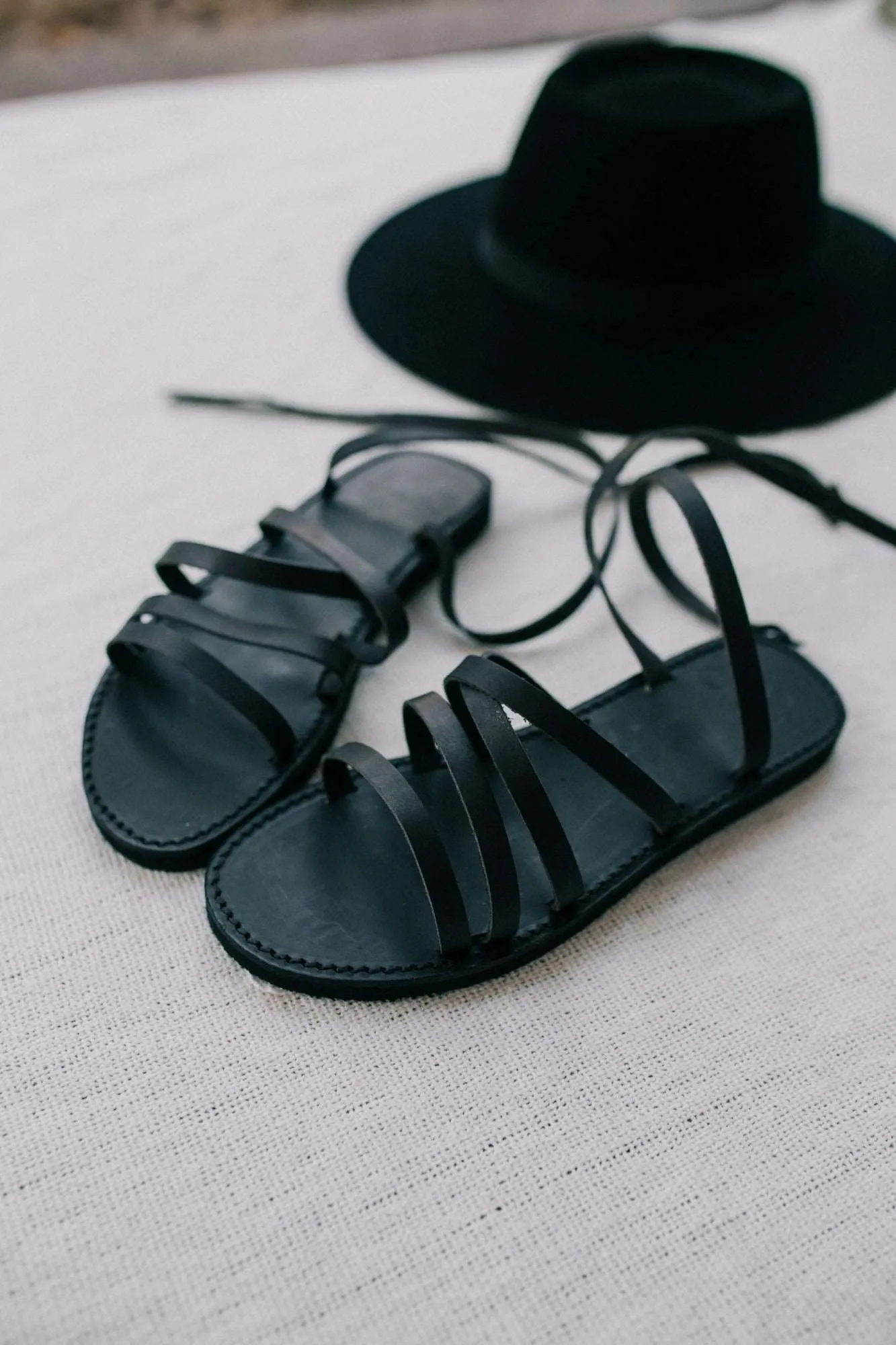 Venice Sandals - Black Leather