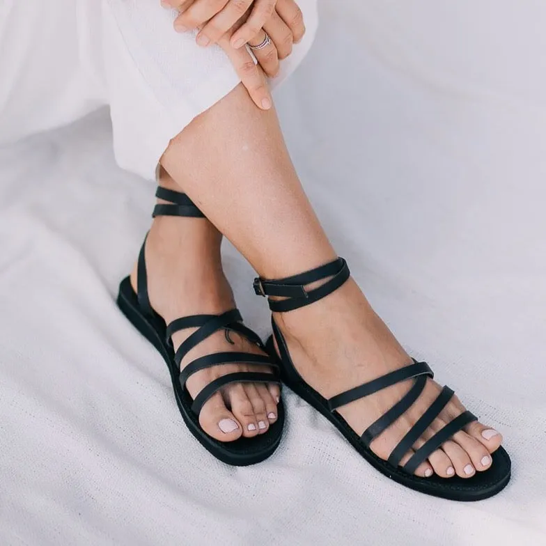 Venice Sandals - Black Leather