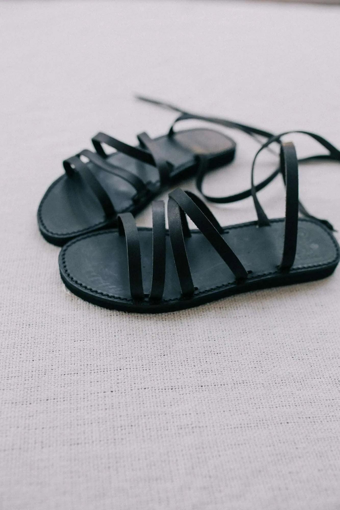 Venice Sandals - Black Leather