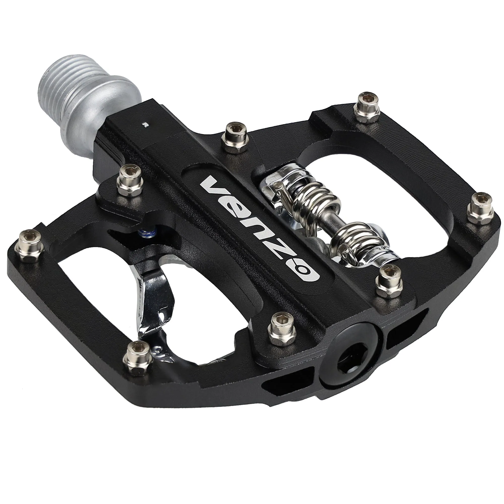 Venzo Multi-Use compatible with Shimano SPD Mountain Bike Bicycle Sealed Clipless Pedals - Dual Platform Multi-Purpose - Great for Touring, Road, Trekking Bikes - Size: 85 x 80 mm = 3.3 x 3.1 inch