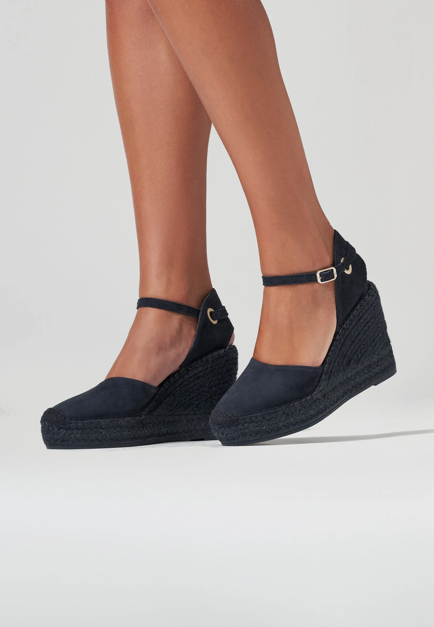 Wedges - Navy Suede