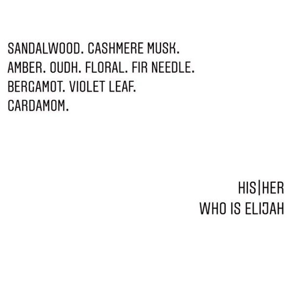 WHO IS ELIJAH HIS | HER 50ML EAU DE PARFUM