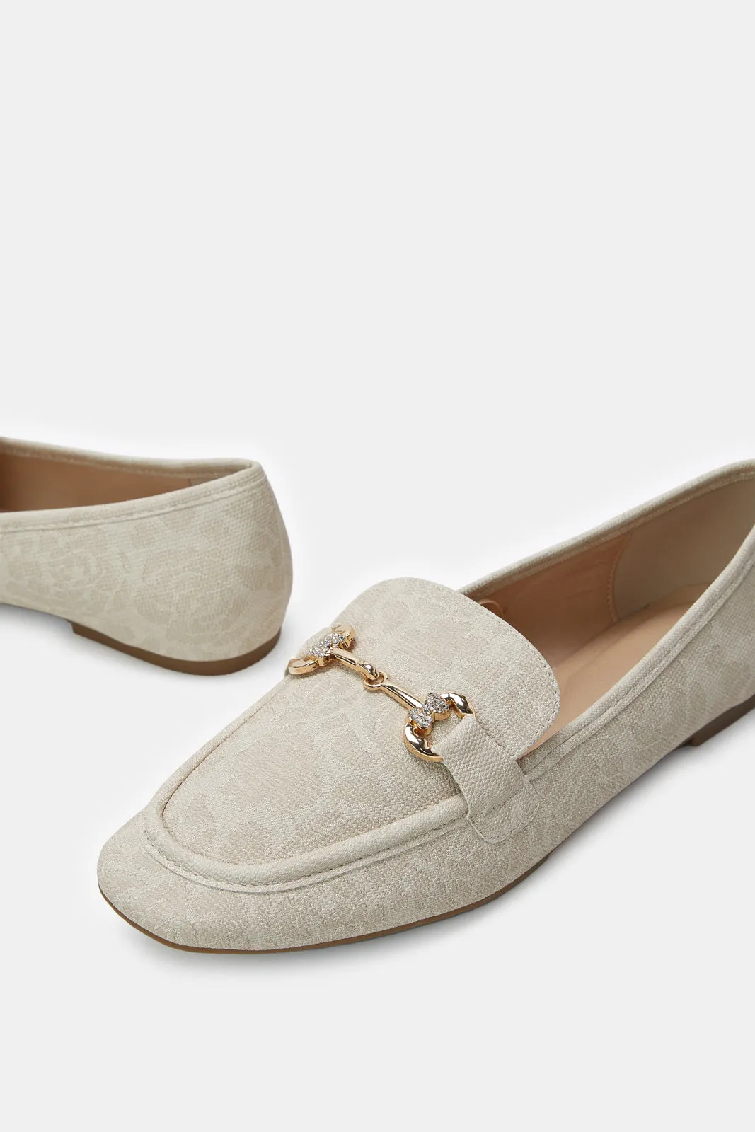 Women Ivory Loafer With Embellishment