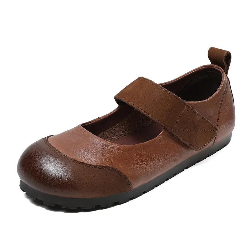 Women Minimalist Retro Leather Soft Flat Casual Shoes