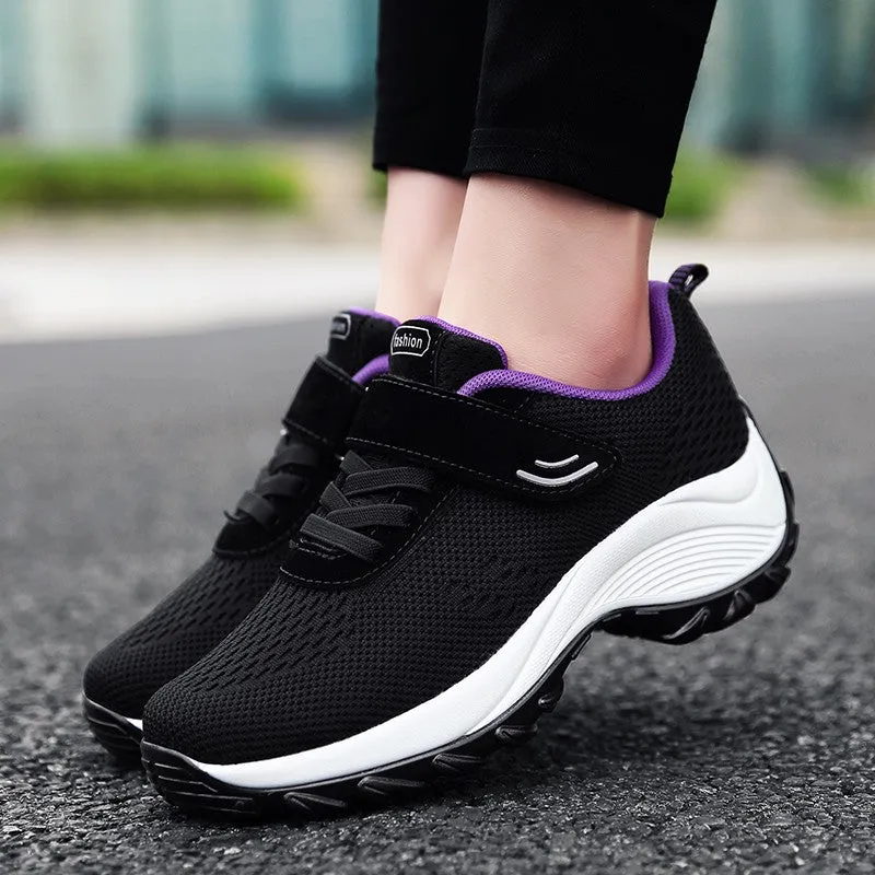 Women's Comfortable Woven Knit Sneakers Big