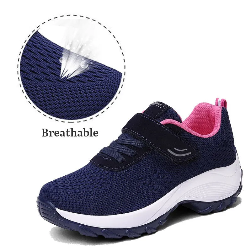 Women's Comfortable Woven Knit Sneakers Big