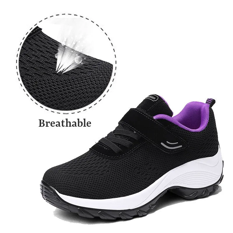 Women's Comfortable Woven Knit Sneakers Big