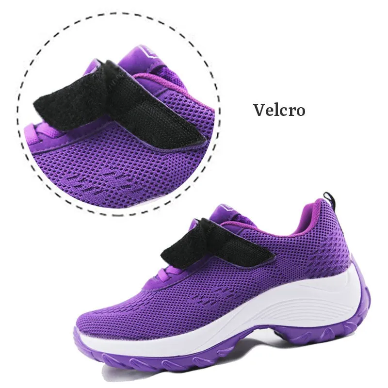 Women's Comfortable Woven Knit Sneakers Big