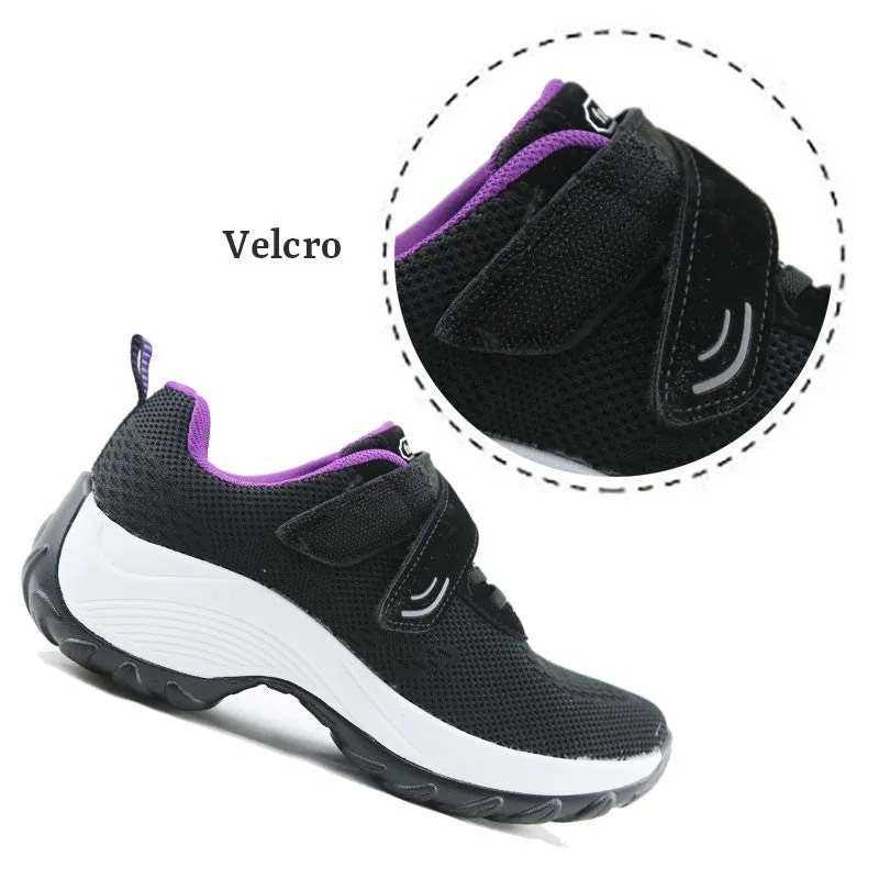 Women's Comfortable Woven Knit Sneakers  rubber