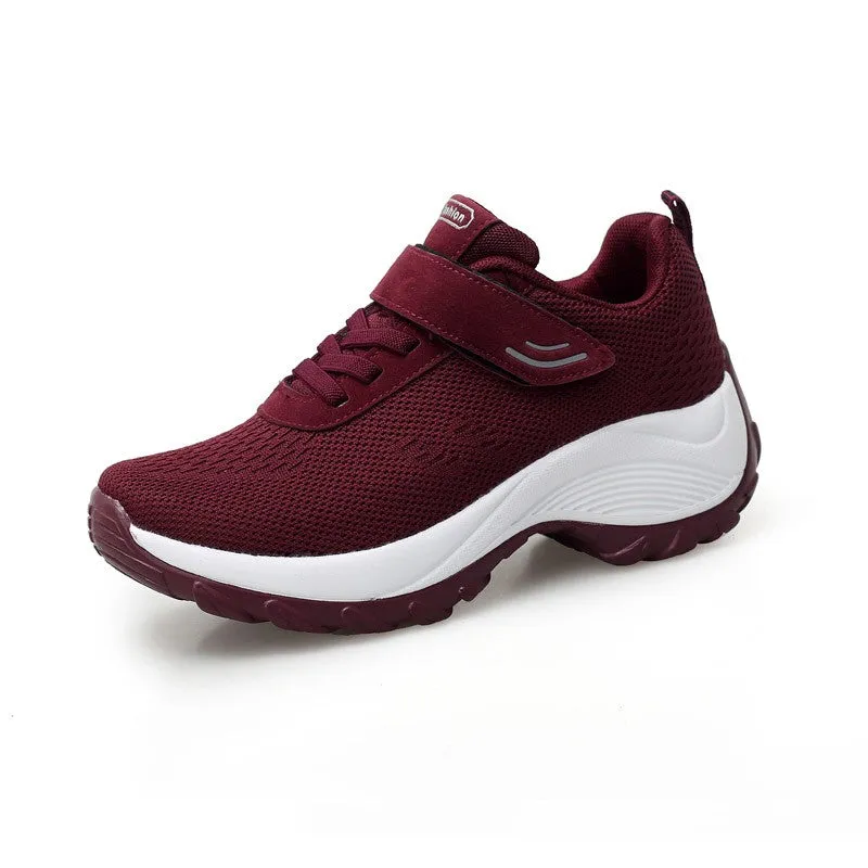 Women's Comfortable Woven Knit Sneakers  rubber