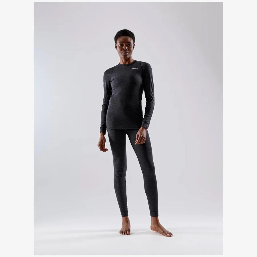 Women's Core Merino Set (Black Melange)