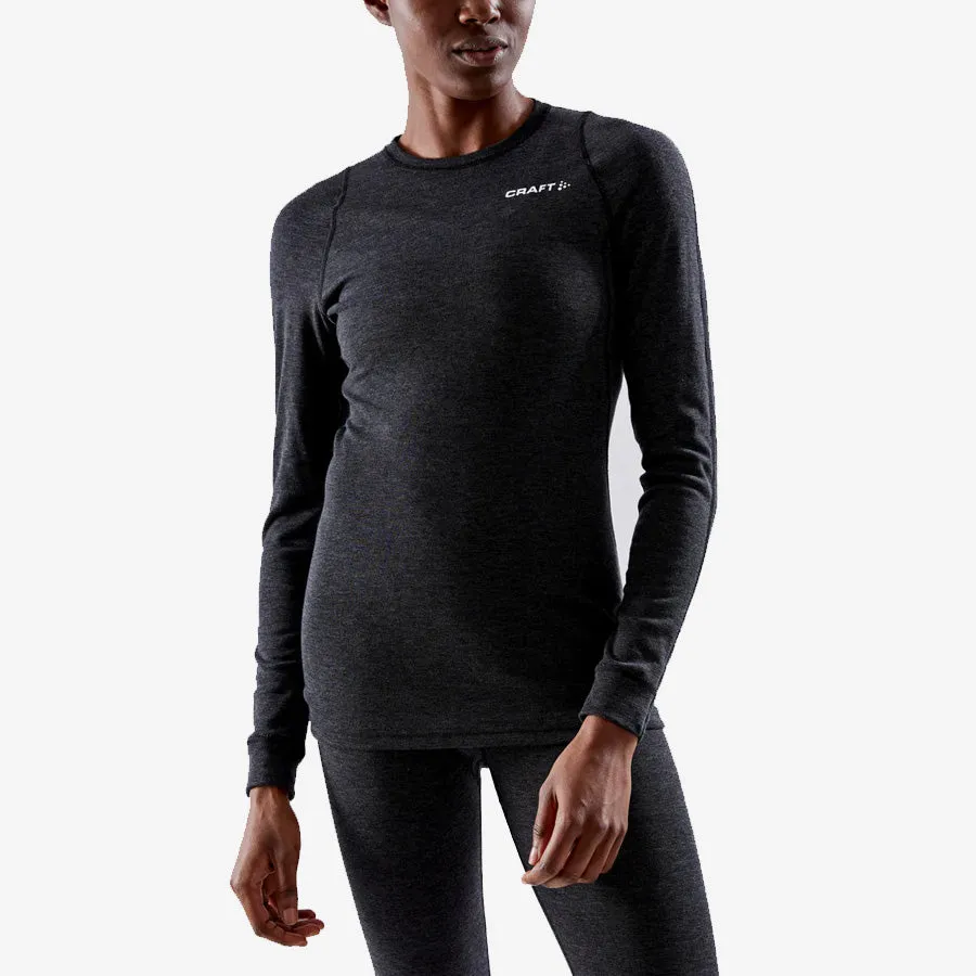 Women's Core Merino Set (Black Melange)