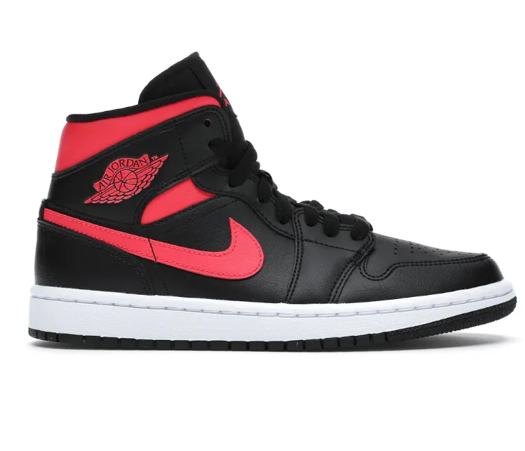 Women's Nike Air Jordan 1 Mid  (Black/Siren Red)