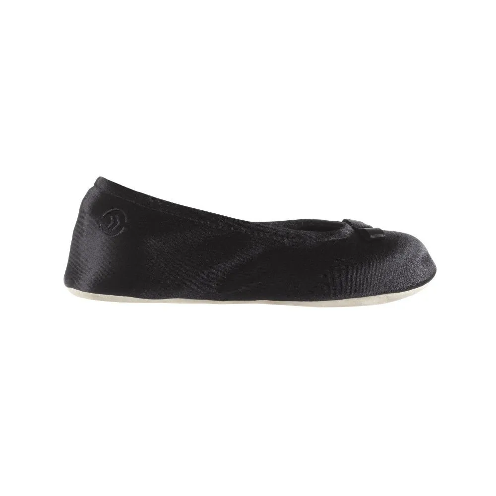 Women’s Satin Ballerina Slippers with Suede Sole