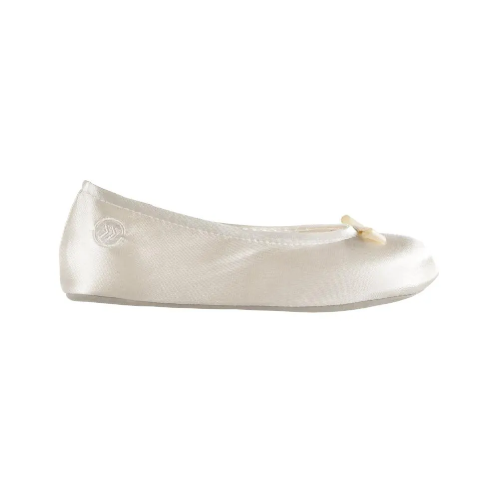 Women’s Satin Ballerina Slippers with Suede Sole