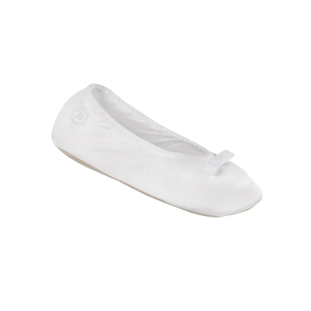 Women’s Satin Ballerina Slippers with Suede Sole