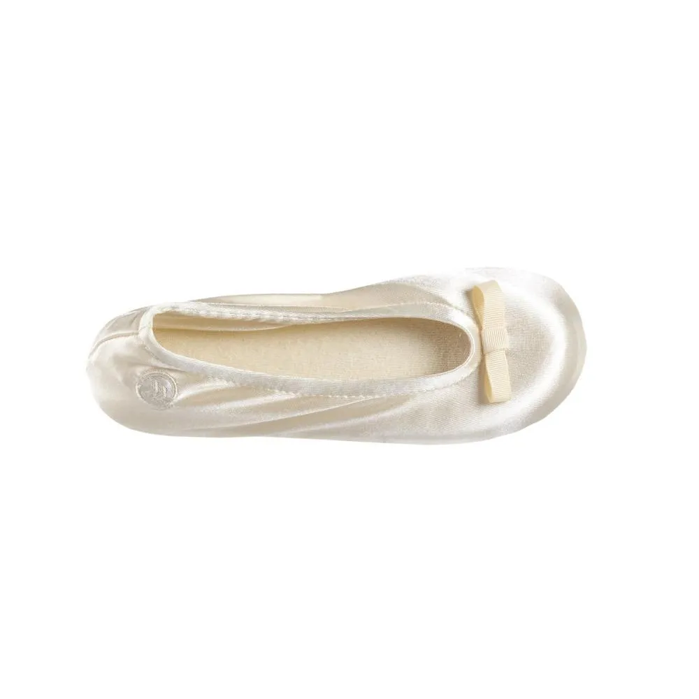 Women’s Satin Ballerina Slippers with Suede Sole