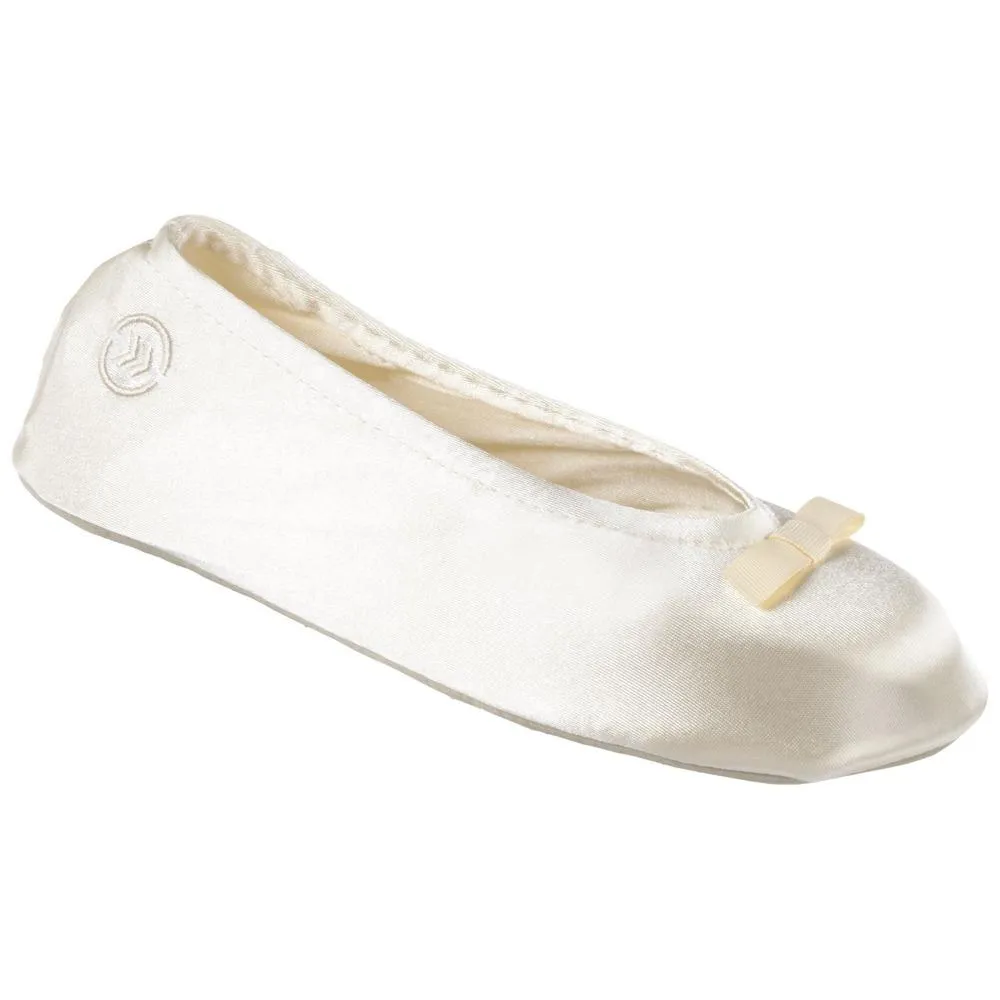 Women’s Satin Ballerina Slippers with Suede Sole