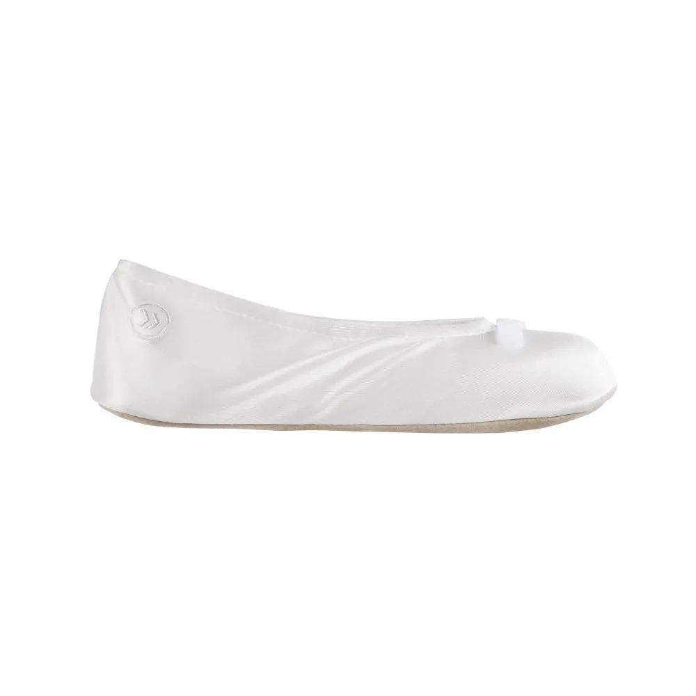 Women’s Satin Ballerina Slippers with Suede Sole