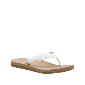 Women's Shoes Sanuk ASHLAND SOFT TOP Vegan Flip Flop Sandals 1124159 WHITE / TAN