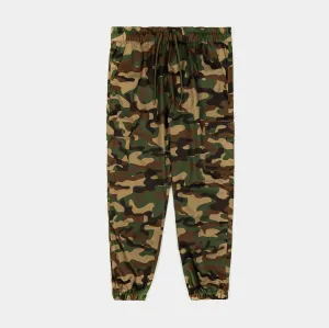 Woven Cargo Mens Pants (Camo Green)