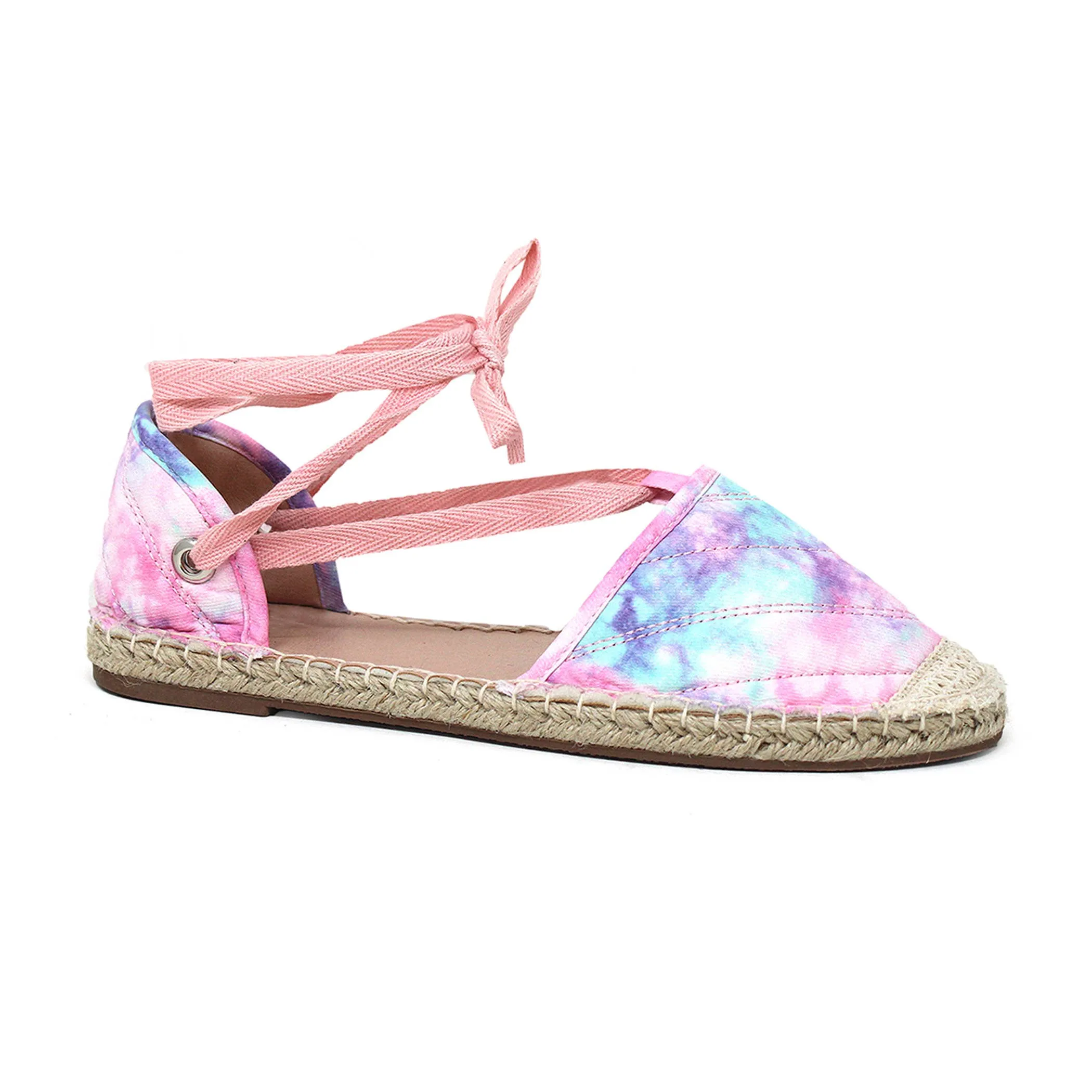 YOKI LEIA-04 Womens Closed Toe Strap Pattern Flat espadrille